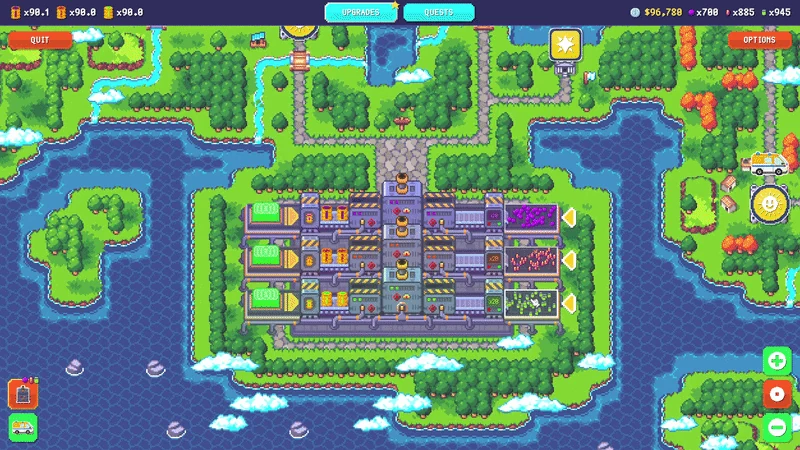The Sludgineers refinery with processing lanes active.